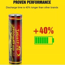 Trustfire 18650 - 3400 mAh - Genopladelig batteri